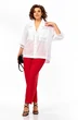 Костюм брючный 1024 белый + красный Ольга Стиль фото 3