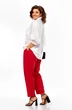 Костюм брючный 1024 белый + красный Ольга Стиль фото 2