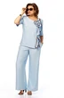 Костюм брючный 1028 голубой Ольга Стиль
