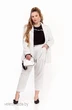 Костюм брючный 1295 белый+черная полоска Pretty
