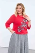Костюм с юбкой 2174 красный + черно-белая клетка Pretty