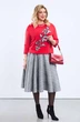 Костюм с юбкой 2174 красный + черно-белая клетка Pretty
