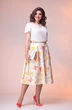 Костюм с юбкой 2-2389 белый + желтый Romanovich style