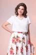 Костюм с юбкой 2-2389 белый + хаки Romanovich style