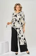 Костюм брючный 2-2750 белый + цветы Romanovich style