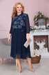 Костюм с платьем 3-1490 синие тона Romanovich style