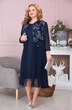 Костюм с платьем 3-1490 синие тона Romanovich style