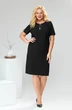 Костюм с платьем 3-2332 чёрный + коричневый Romanovich style