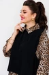 Костюм брючный 2-2510 чёрный + леопард Romanovich style