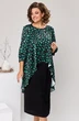 Костюм с платьем 3-2550 чёрный + зелёный Romanovich style
