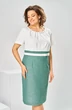Костюм с платьем 3-2697 белый + зелень Romanovich style фото 3