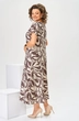 Костюм с платьем 3-2800 беж + коричневый Romanovich style