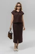 Костюм с юбкой РП0133-ХЛ4 шоколадный Romgil
