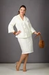 Костюм с юбкой 1181 молочный Rosheli фото 3