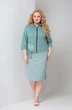Костюм с платьем 4008 бирюза + полоска Shetti
