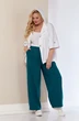 *Костюм брючный 4057 белый + изумруд Shetti