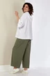 Костюм брючный 4057 белый + олива Shetti