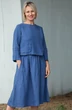 Костюм с юбкой 91-25-1 синий Super Flax фото 3