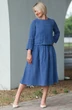 Костюм с юбкой 91-25-1 синий Super Flax фото 4