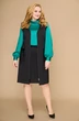 Костюм с юбкой 1372 черный + изумрудный Svetlana Style
