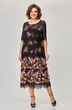Костюм с платьем 1505 черный + рыжие цветы Svetlana Style