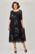 Костюм с платьем 1505 черный Svetlana Style