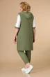 *Костюм брючный 1555 оливка + молочный Svetlana Style