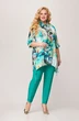 Костюм брючный 1661 бирюзовый + цветы Svetlana Style