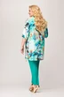 Костюм брючный 1661 бирюзовый + цветы Svetlana Style