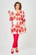 Костюм брючный 2320 красный+цветы Svetlana Style