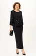 Костюм с юбкой 2348 черный Svetlana Style