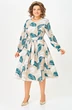 Платье 885-2 бежевый + голубой принт Swallow фото 4