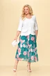 Костюм с юбкой 18-19 бирюза + белый TtricoTex Style