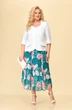Костюм с юбкой 18-19 бирюза + белый TtricoTex Style