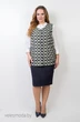 Костюм с юбкой 25-20 синий TtricoTex Style