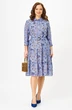 Платье 2341 голубой с принтом Твой Имидж