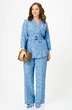 Костюм брючный 2350 голубой с принтом Твой Имидж