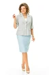 Костюм с юбкой 1247 голубой + однотон VI ORO