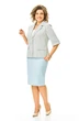Костюм с юбкой 1247 голубой + однотон VI ORO фото 3