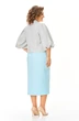 Костюм с юбкой 1248 голубой + однотон VI ORO фото 2