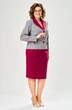 Костюм с юбкой 1288 серо-бордовый VI ORO фото 3