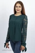 Блузка 605 изумруд+гипюр VIZAVI TEKSTIL