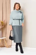 Костюм с юбкой 1447 светло-голубой + серый VOLNA