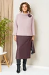 Костюм с юбкой 1447 светло-розовый+ежевика VOLNA фото 4