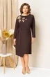 Платье 1454 шоколадно-коричневый VOLNA фото 4