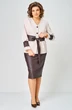 Костюм с юбкой 1147 беж+шоколад Vilena фото 4