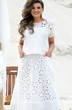 Костюм с юбкой 16463 белый Vittoria Queen