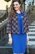 Костюм с платьем 16533 клетка + василек Vittoria Queen