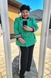 Костюм брючный 16753 зеленый яркий+черный Vittoria Queen