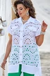 Костюм брючный 17763-2 белый + зеленый Vittoria Queen